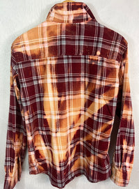 Vintage Brick Red, Gold and White Flannel Size Large