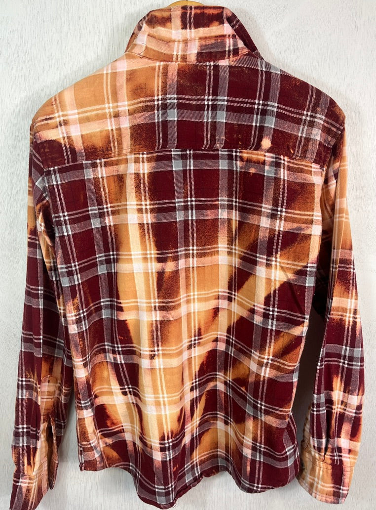 Vintage Brick Red, Gold and White Flannel Size Large