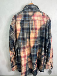 Vintage Grey, Black, Blue, Rose and Peach Flannel Size XXL