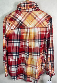 Vintage Red, White, Gold and Black Flannel Size Small