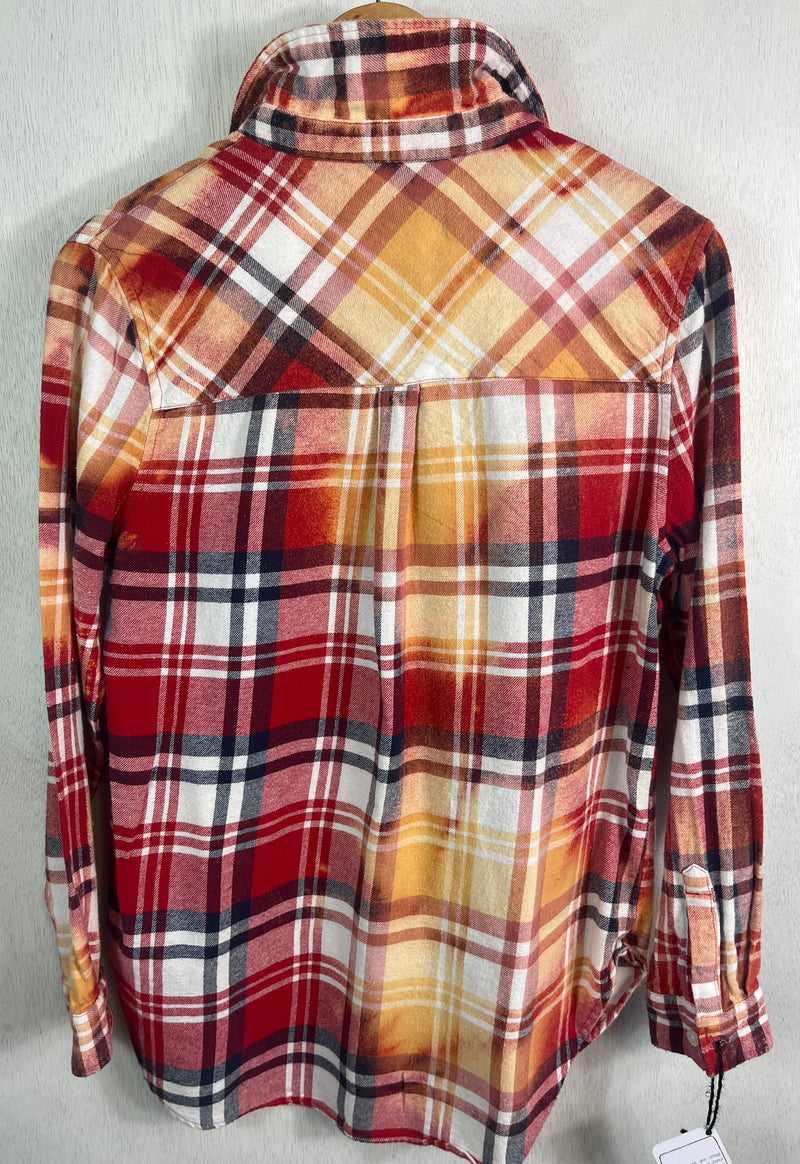Vintage Red, White, Gold and Black Flannel Size Small