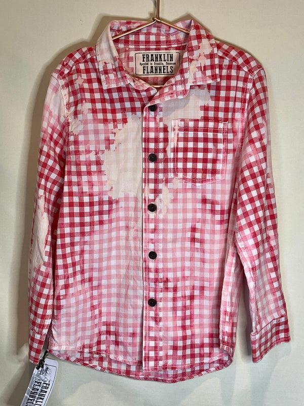 Vintage Red, White and Pink Flannel Size Medium