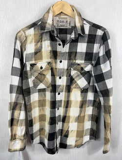 Vintage Black, White and Taupe Flannel Size Small