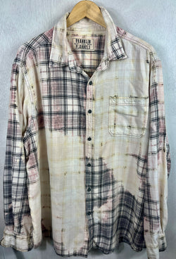 Vintage Pink, Cream and Grey Flannel Size XL
