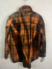 Vintage Black, Gold, Brown and Rust Flannel Size XL