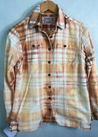 Vintage Cantaloupe, Light Yellow, White and Gold Flannel Size XS