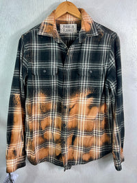 Vintage Black, White and Gold Flannel Size Small