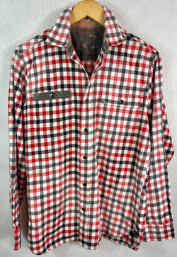 Vintage Red, White and Blue Flannel Size Small