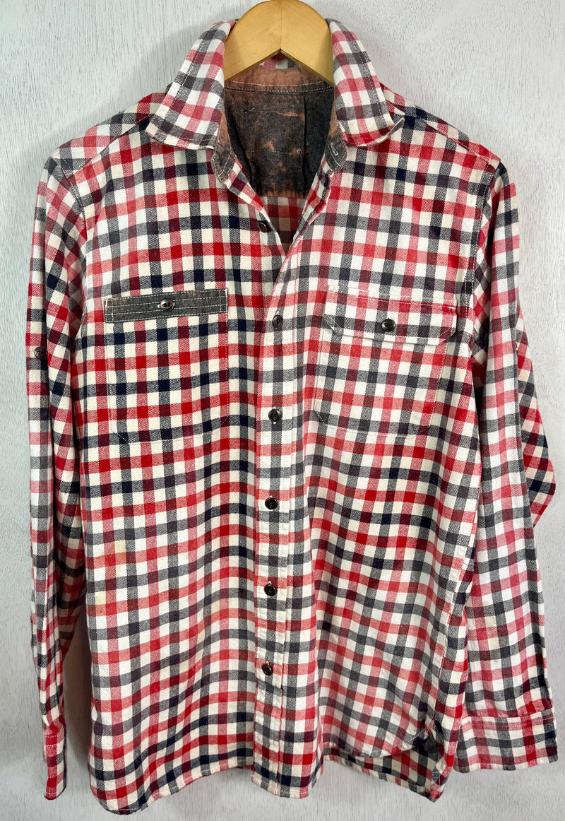 Vintage Red, White and Blue Flannel Size Small