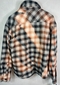 Vintage Black, Grey, White Brown and Rust Flannel Jacket Size Large