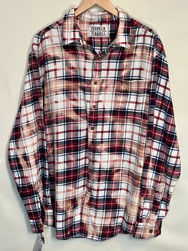 Vintage Red, Blue, White and Peach Flannel Size XXL