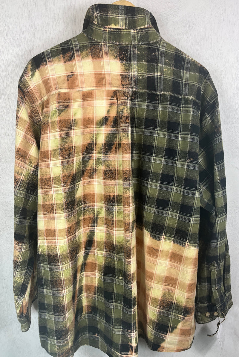 Vintage Sage Green, Gold and Maize Flannel Size XL