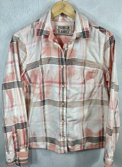 Vintage Pink, White and Black Flannel Size Small