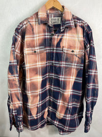 Vintage Navy, White, Red and Dusty Rose Flannel Jacket Size Large