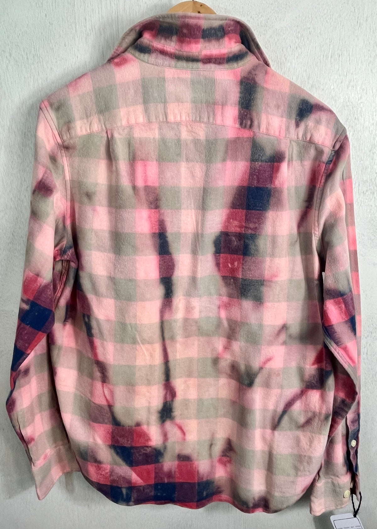 Vintage Pink, Navy and Red Flannel Size Medium