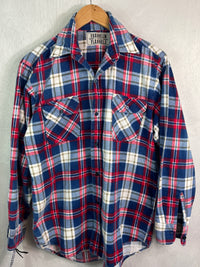 Vintage Navy, Red and White Flannel Size