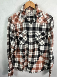 Vintage Western Style, Black, Rust and White Flannel Size Medium
