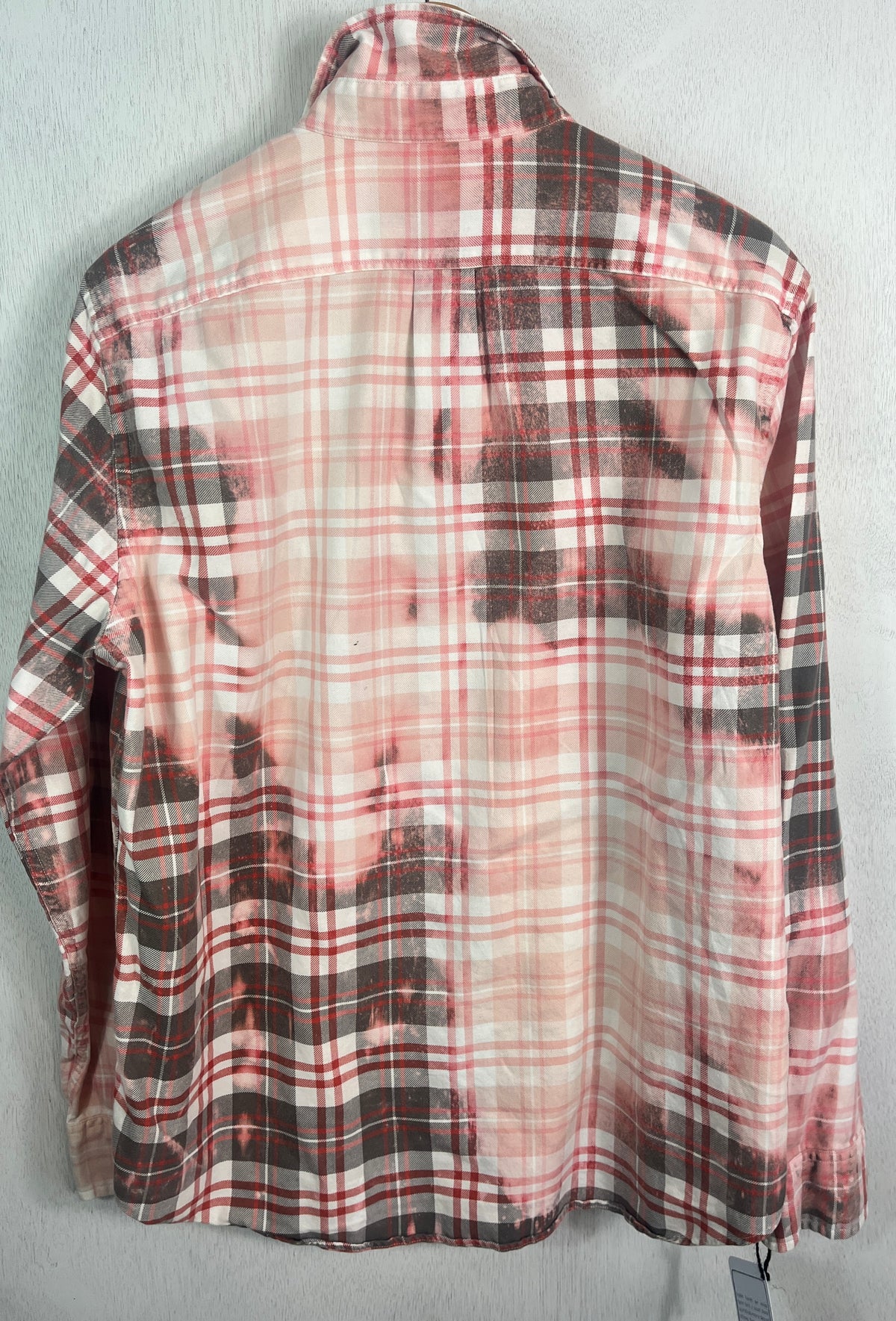 Vintage Pink, Grey, Red and White Flannel Size Medium