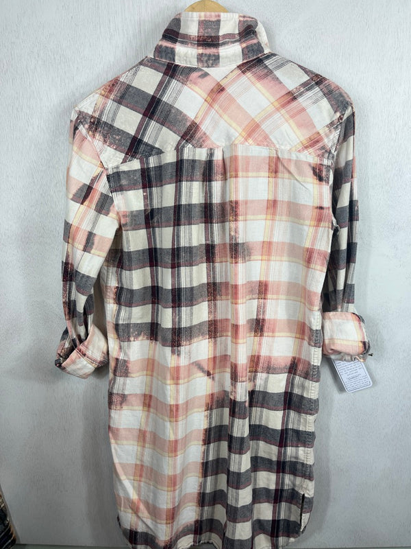 Vintage Navy, Pink, Burgundy and White Flannel Dress Size Small