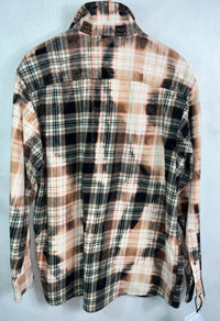 Vintage Black, Army Green, White and Beige Flannel Size XL