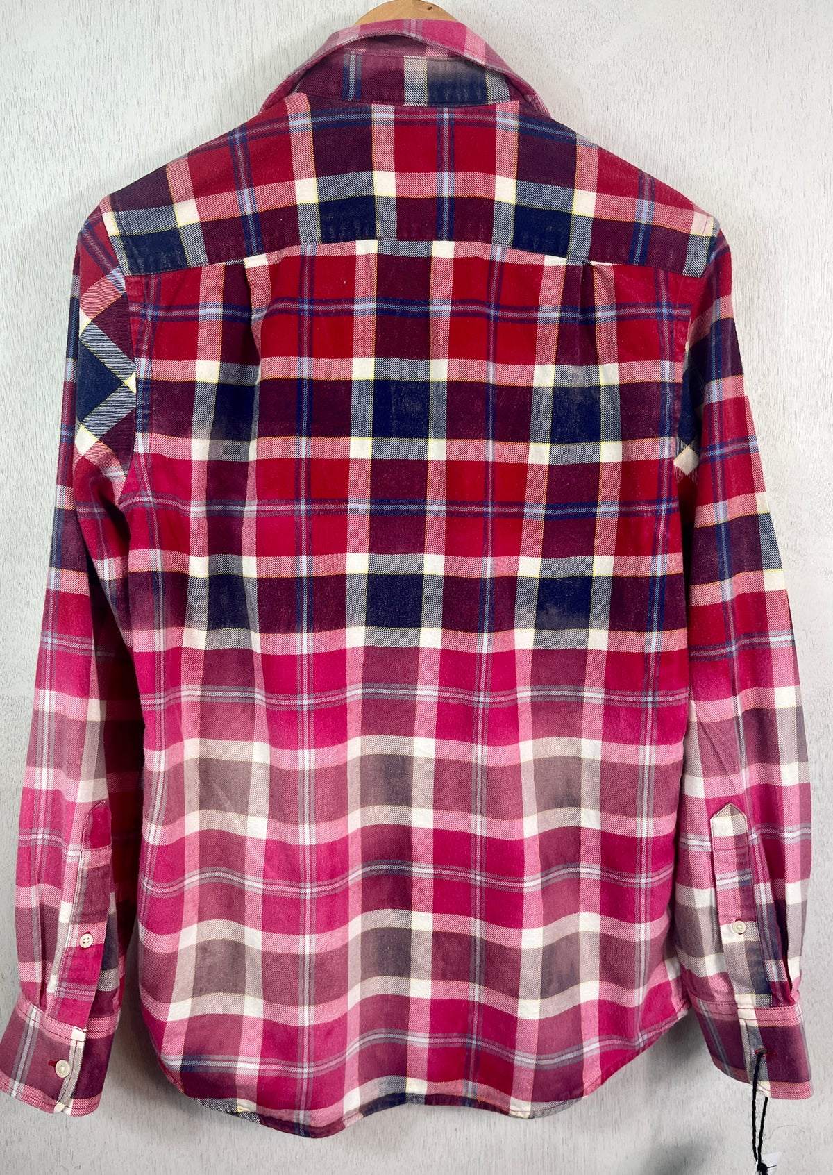 Vintage Red, Pink, Blue and White Flannel Size Small