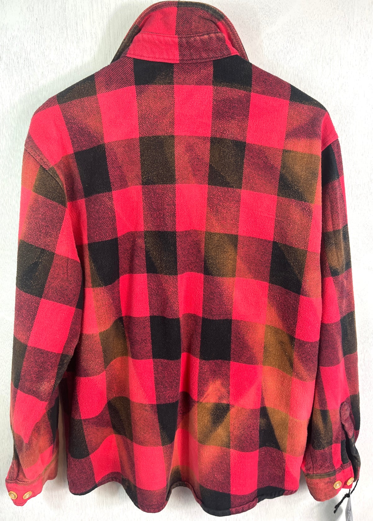 Vintage Red and Black Buffalo Check Flannel Jacket Size Large