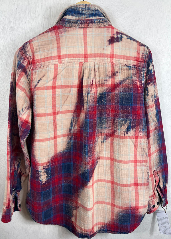 Vintage Red, Blue and Cream Flannel Size Small