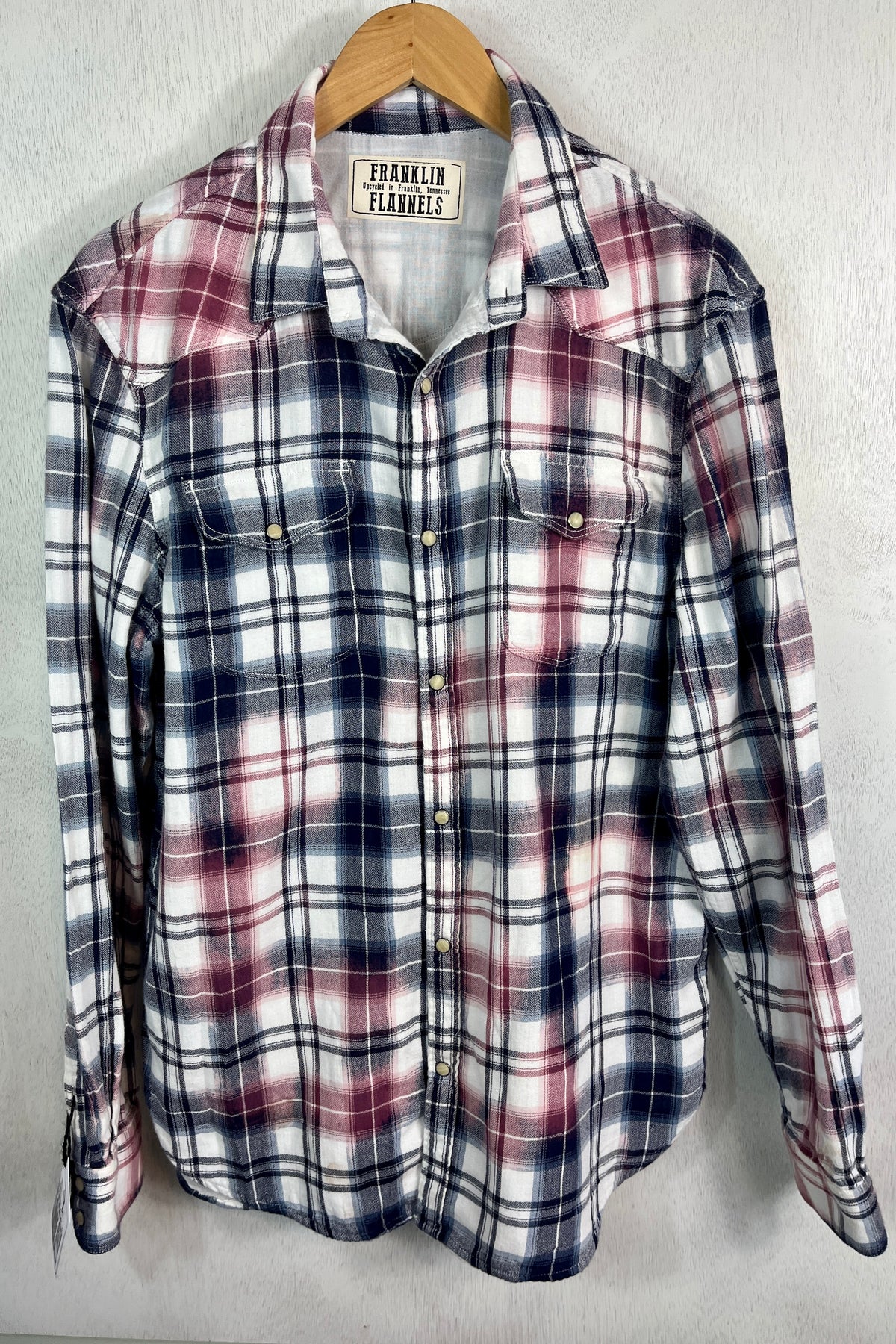 Vintage Western Style Navy Blue, White and Cherry Size Large