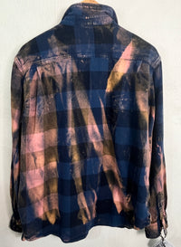 Vintage Navy, Black and Pink Flannel Size Large