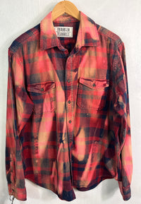 Vintage Red, Navy and Pink Flannel Size XL