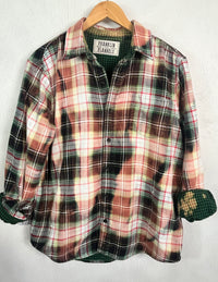 Vintage Green, Red, White, Black and Brown Flannel Size Medium