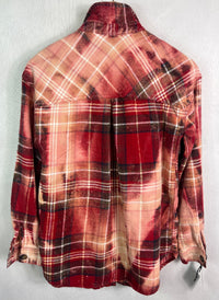 Vintage Red, Pink, White and Black Flannel Size Medium