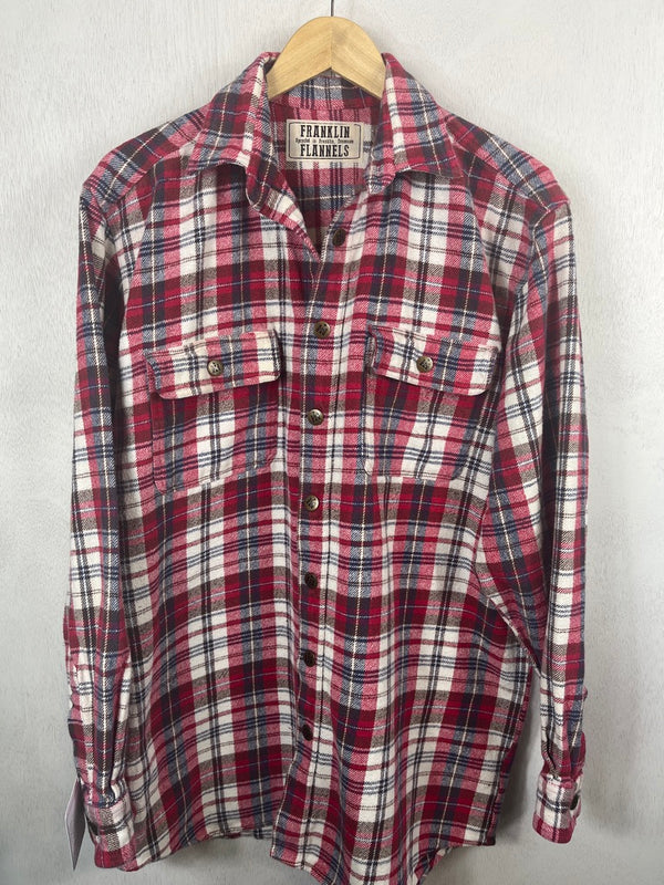 Vintage Cranberry, Navy and White Flannel Size XL