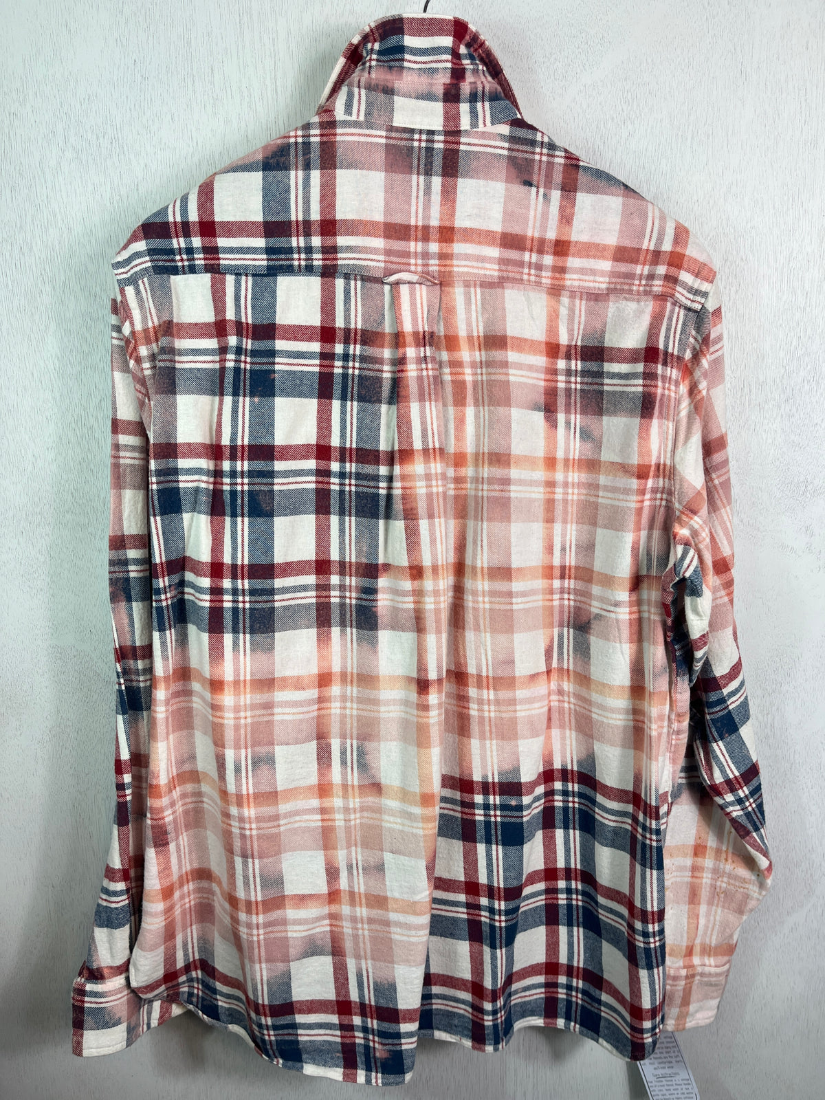Vintage Navy Blue, Red, White and Pink Flannel Size Large