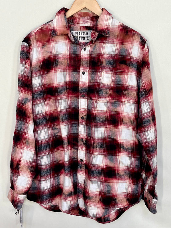 Vintage Red, Black, Grey, White and Peach Flannel Size Large