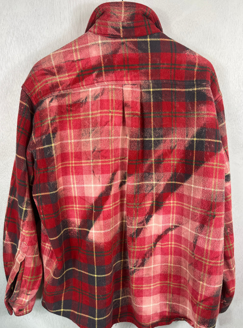 Vintage Red, Green, Black and Pink Flannel Jacket Size XL