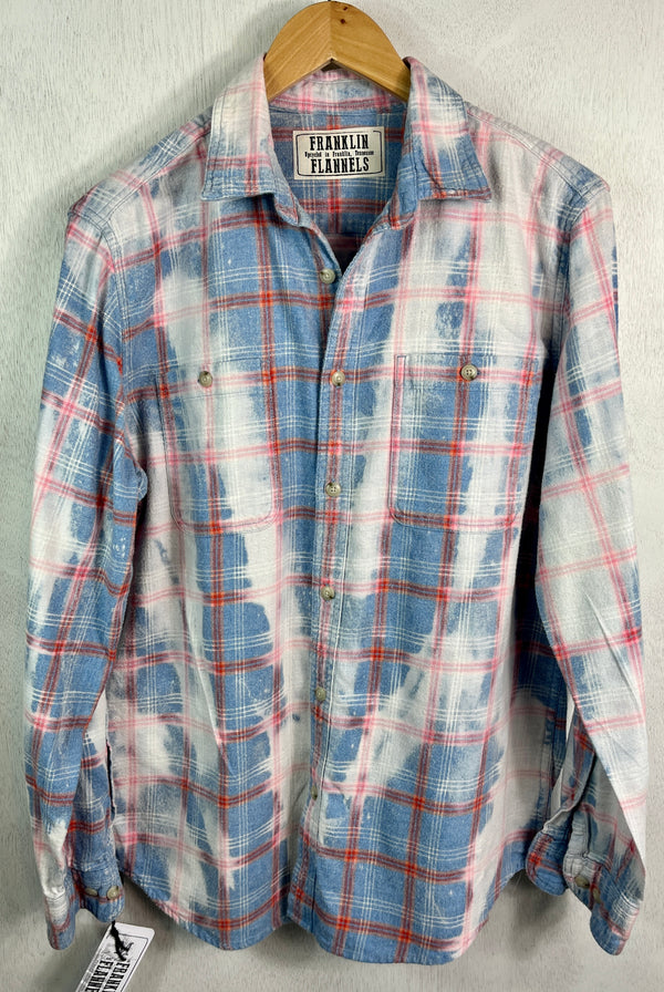 Vintage French Blue, White and Red Flannel Size Medium