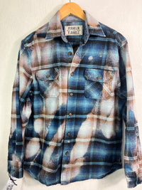 Vintage Royal Blue, Navy, Lavender, Grey and Black Flannel Jacket
