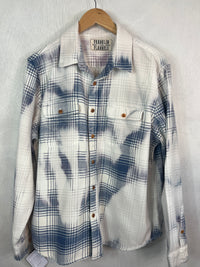 Vintage Blue, White and Lilac Flannel Size Medium