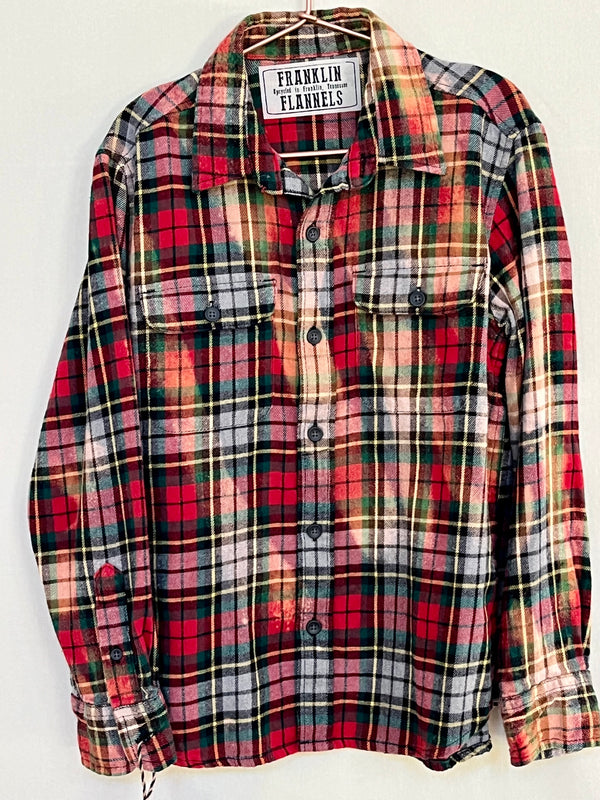 Vintage Red, Green Blue, Black and White Flannel Size Medium