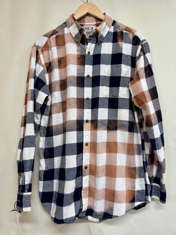 Vintage Black, White and Rust Flannel Size Medium