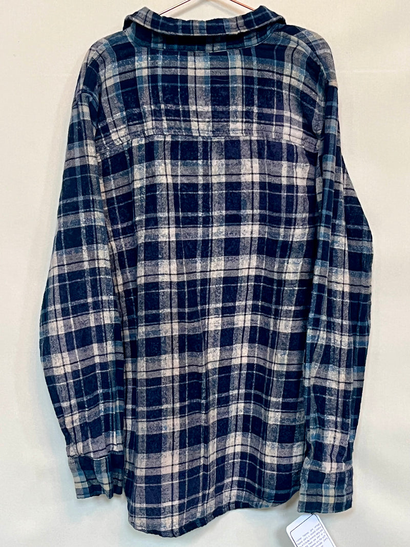 Vintage Grey and Blue Flannel Size XL