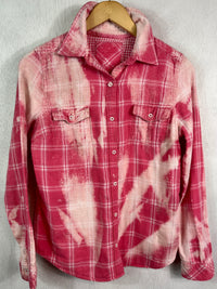 Vintage Hot Pink and White Cotton Size Small