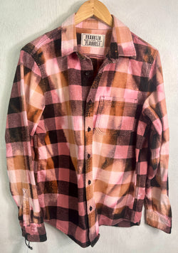 Vintage Pink, Rust and Black Flannel Size Medium