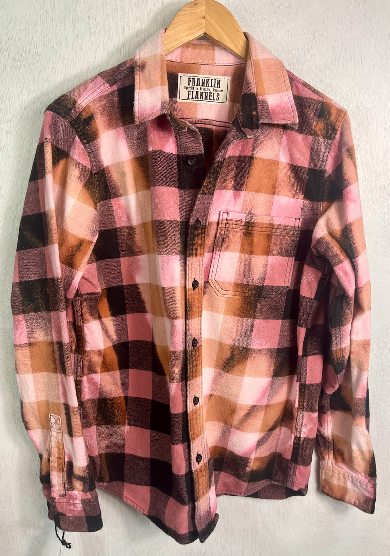 Vintage Pink, Rust and Black Flannel Size Medium