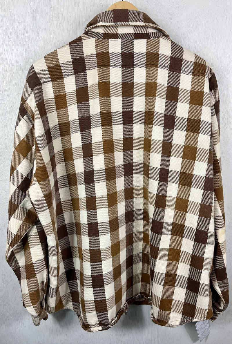 Vintage Brown and White Flannel Jacket Size XL