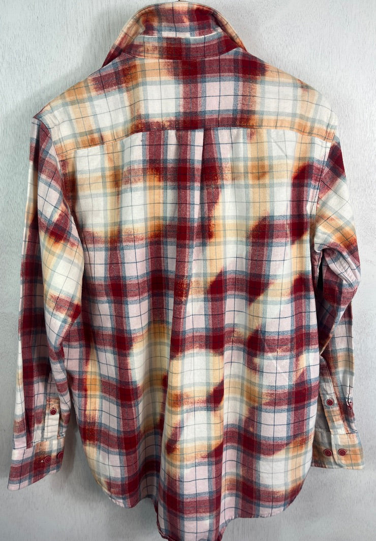 Vintage Red, White Light Blue and Gold Size Medium
