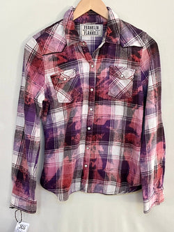 Vintage Western Style Purple, Brown, Violet and White Flannel Size XS