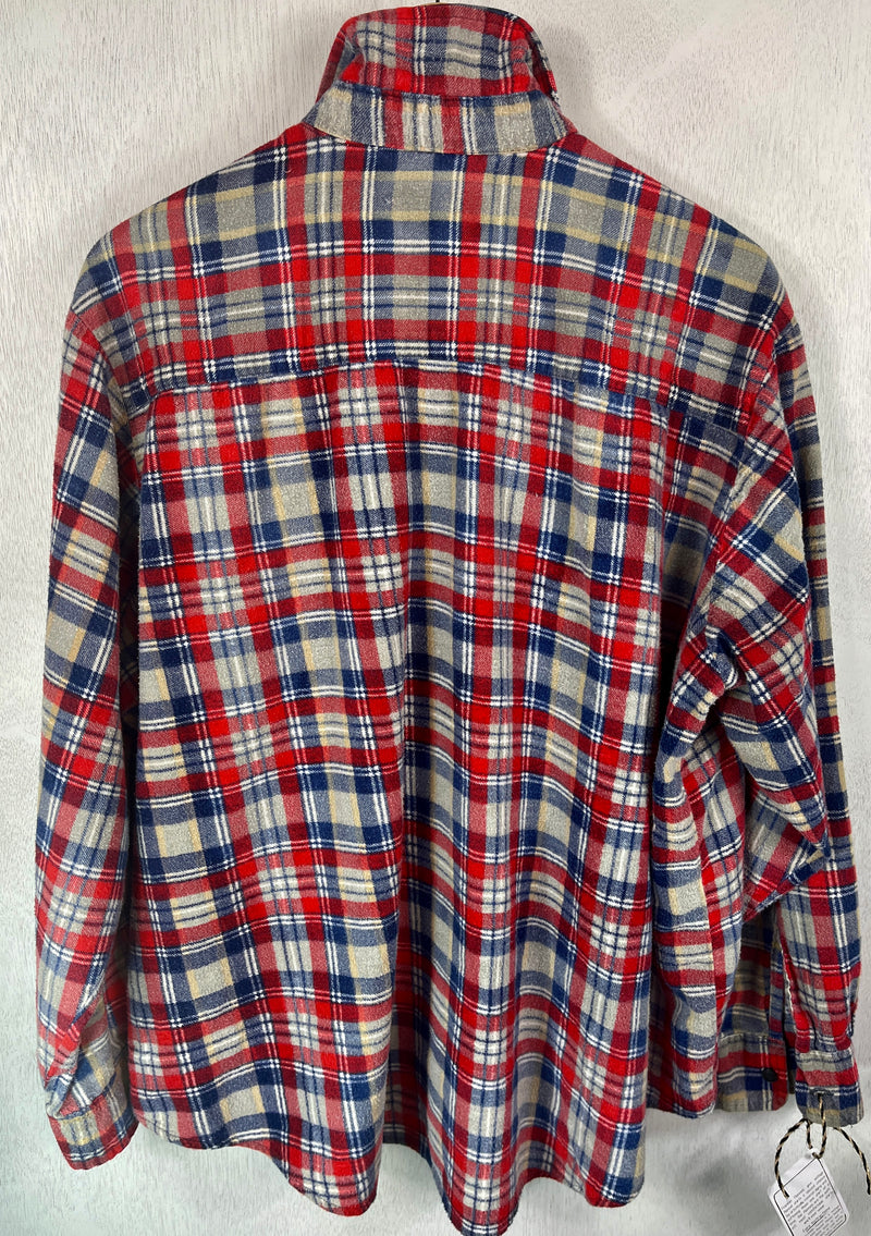 Vintage Rero Grey, Red and Blue Flannel Size XL