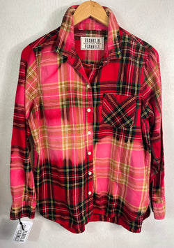 Vintage Red, Black, Green and PInk Flannel Size Small